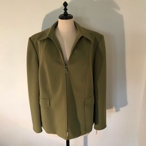 Never worn Olive zip front blazer from Talbots/18w